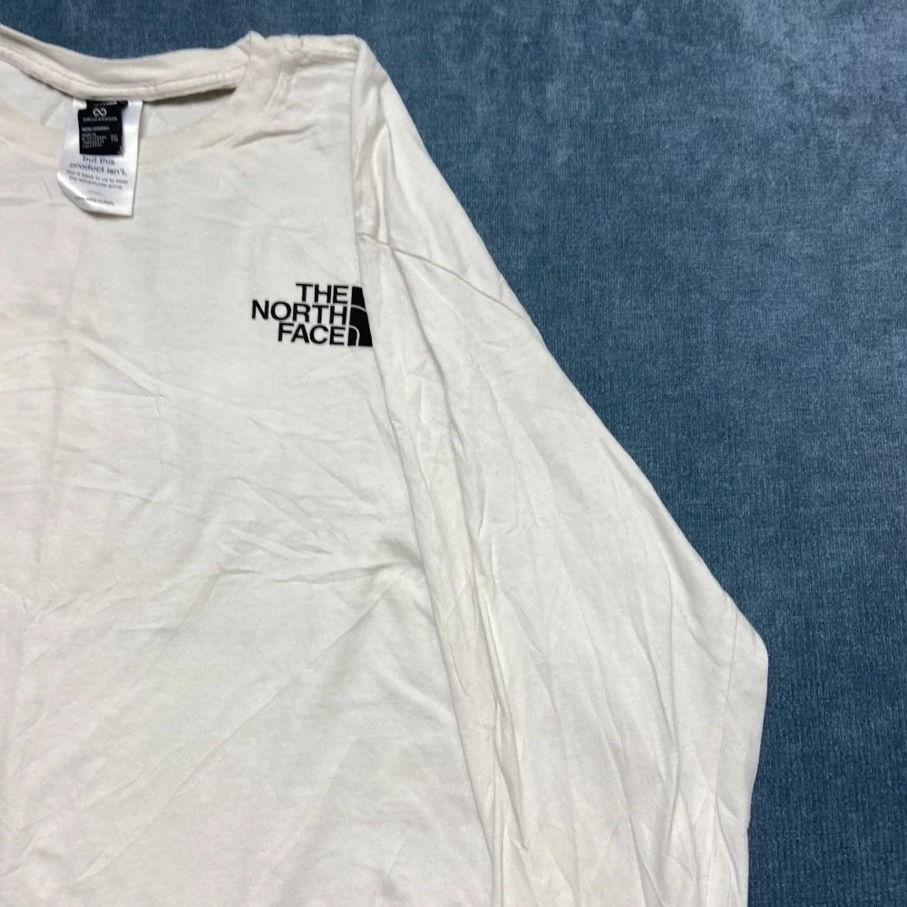 The North Face Never Stop Exploring Shirt Mens 2XL White Crew Neck Regular Fit
